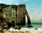 tablou gustave courbet - cliffs at étretat